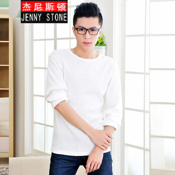 杰尼斯頓（Jenny Stone） 長(zhǎng)袖 男士T恤 白色 XL，L，M