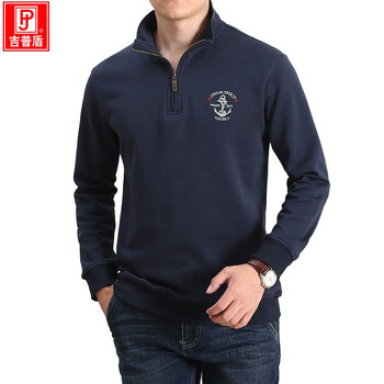 吉普盾 長袖 男士T恤 藍(lán)色 XL，L，M，XXL，XXXL，加大