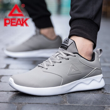 匹克（PEAK）跑步鞋銀灰（皮面） 