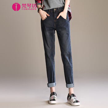 Fokinofe 高腰 鉛筆褲/小腳褲 女 長(zhǎng)褲 牛仔褲