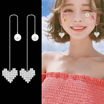 美麗公主（Beautiful princess ）鑲鉆愛心耳線，耳線合金_鍍銀_鍍金