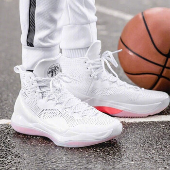 李寧（LI-NING）籃球鞋白色/熒光果紅 39