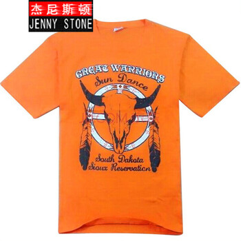 杰尼斯頓（Jenny Stone） 短袖 男士T恤 牛首桔色  