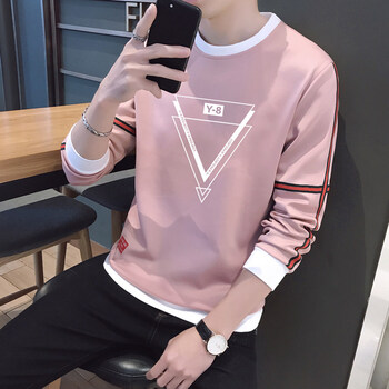 艾以純森（AIYICHUNSEN） 長(zhǎng)袖 男士T恤 艾以純森wy4022淺紅 