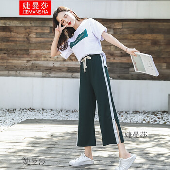 婕曼莎 圖案 短袖 T恤 女 圓領(lǐng)