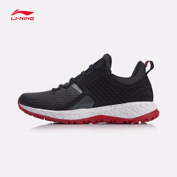 李寧（LI-NING）跑步鞋標(biāo)準(zhǔn)黑/公牛紅-7 