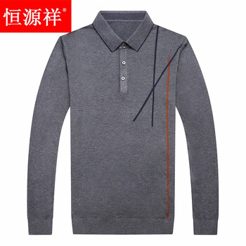 恒源祥 長(zhǎng)袖 男士T恤 深灰 XL，L，XXL，XXXL，加大，M