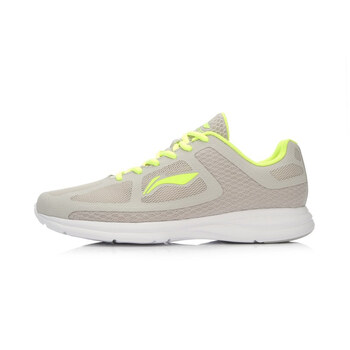 李寧（LI-NING）跑步鞋(單網(wǎng)-夏款)微晶灰/熒光亮綠/白 