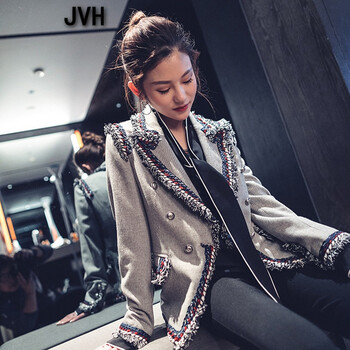 JVH  長袖 女 短外套 流蘇，拼接