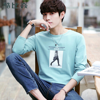 酷比焱 長袖 男士T恤 綠色6827 XL，L，XXL，M，XXXL