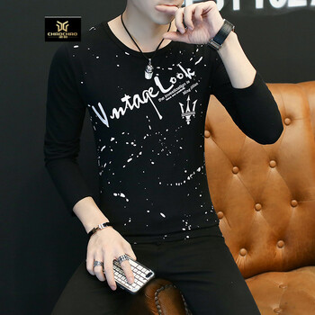 C2潮朝（C2 CHAO CHAO） 長袖 男士T恤 CT07黑色 XL，L，M，XXXL，XXL