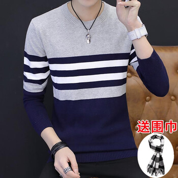 億型閣（YIXINGGE） 長(zhǎng)袖 男士T恤 0842深藍(lán)色-不加絨 XL，L，XXL，M，XXXL