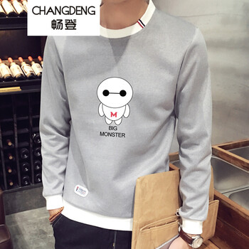 暢登（CHANGDENG） 長(zhǎng)袖 男士T恤 紅標(biāo)大白-灰色 S，XL，L，M，XXL
