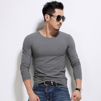 品立（PINLI） 長(zhǎng)袖 男士T恤 深花灰 S，XL，L，XXXL，XXL，加大，M