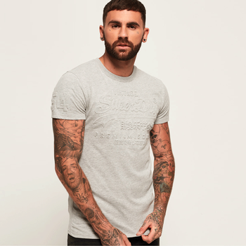 Superdry 短袖 男士T恤 灰色花紗 