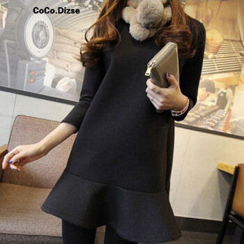 CoCo.Dizse 純色 荷葉邊，拼接 連衣裙