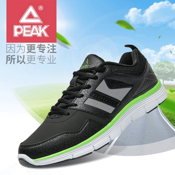 匹克（PEAK）跑步鞋0147黑色/熒光綠  