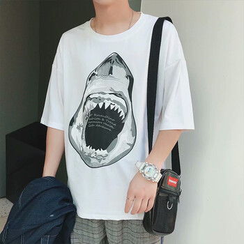 其他品牌 七分袖 男士T恤 白色鯊魚T 