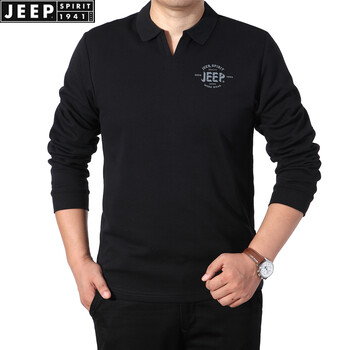 Jeep 長袖 男士T恤 長袖SS0009黑色 
