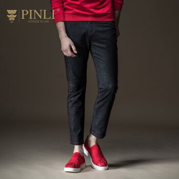 品立（PINLI） 修身褲 歐美簡(jiǎn)約 男士牛仔褲
