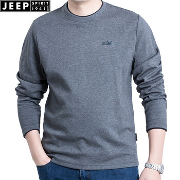 Jeep 長袖 男士T恤 TS0001灰色 