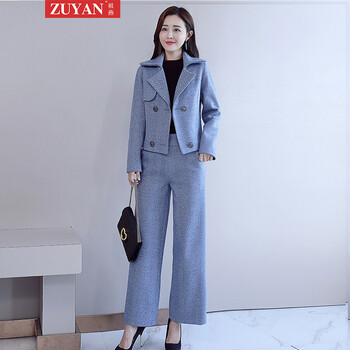 祖燕（ZUYAN） 高腰 闊腳褲 女 長(zhǎng)褲 休閑褲