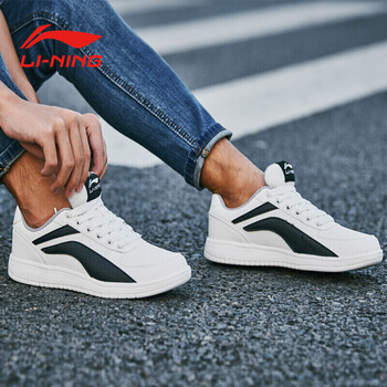 李寧（LI-NING）跑步鞋白黑 42