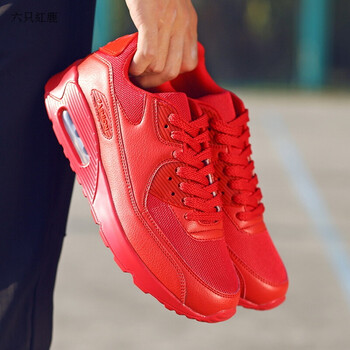 六只紅鹿跑步鞋8902紅色網(wǎng)面 43