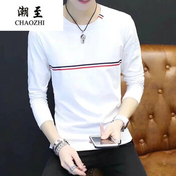 潮至（CHAOZHI） 長(zhǎng)袖 男士T恤 白色 XL，L，XXL，M，XXXL