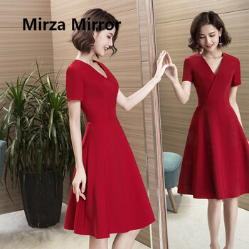蜜莎蜜拉（Mirza Mirror） 純色 拉鏈裝飾 連衣裙