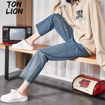 唐獅（TonLion）  直筒褲 女 九分褲 牛仔褲