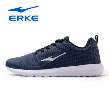鴻星爾克（ERKE）跑步鞋墨水藍(lán)/正黑（皮面） 42