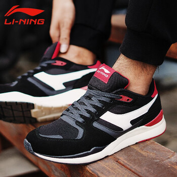 李寧（LI-NING）跑步鞋檀黑色/新基礎(chǔ)黑/鳳凰紅 41
