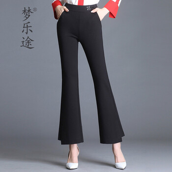 夢(mèng)樂途 高腰 喇叭褲 女 九分褲 休閑褲