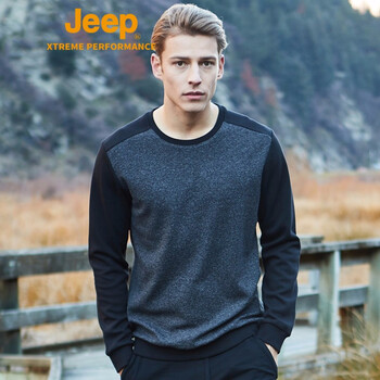 Jeep（吉普） 長袖 男士T恤 花灰色 