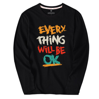 俞兆林（YUZHAOLIN） 長(cháng)袖 男士T恤 黑色(萬(wàn)事俱備) 