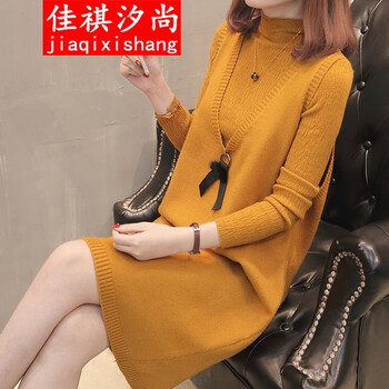 佳祺汐尚（JIAQIXISHANG） 純色  連衣裙