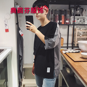奧茵芬 短袖 男士T恤 黑色 S