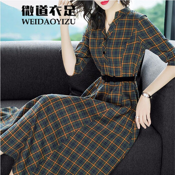 微道衣足（WEIDAOYIZU）  格子 連衣裙