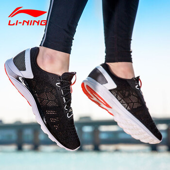 李寧（LI-NING）跑步鞋新基礎(chǔ)黑/亮茄紅14-4 39
