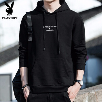 playboy 長袖 男士T恤 黑色-301 XL，L，XXXL，XXL，M