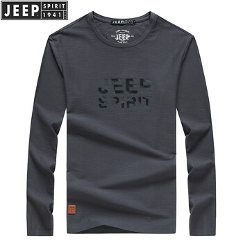 Jeep（吉普） 長袖 男士T恤 5005-深灰色 XL，L，M，XXXL，加大，XXL