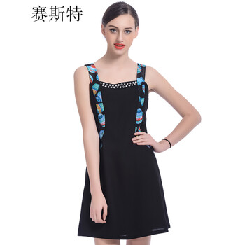 賽斯特 拼色  連衣裙