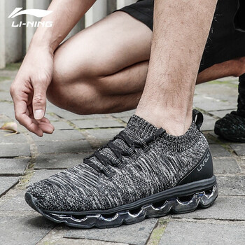 李寧（LI-NING）跑步鞋-1標(biāo)準(zhǔn)黑/鐵青灰 42