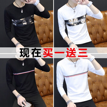 BOYXCO 長袖 男士T恤 荷花黑+荷花白+織帶黑+織帶白 XL，L，M，XXL，XXXL