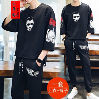 古萊登（GODLIKE） 七分袖 男士T恤 11號-黑色 S，XL，L，XXL，XXXL，M