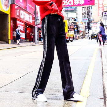 梔語(yǔ)（zhiyu） 高腰 闊腿褲 女 長(cháng)褲 休閑褲