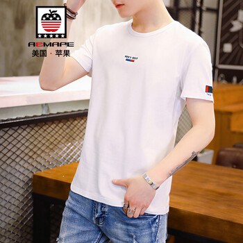 AEMAPE 短袖 男士T恤 白色 XL，L，XXXL，M，XXL