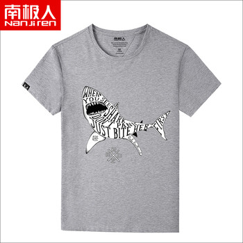 南極人（Nan Ji ren） 短袖 男士T恤 灰/字母鯊魚(yú) 