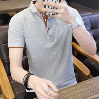 潮以純男 短袖 男士T恤 潮以純男灰色咖啡袖 XL，L，XXXL，M，XXL